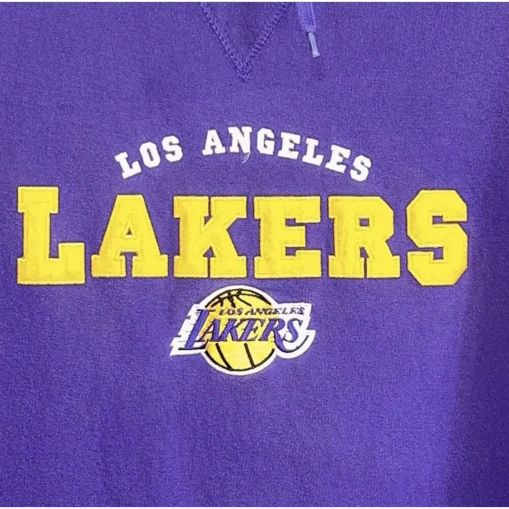 LA Lakers NBA Hoodie Basketball Sports Streetwear - Purple Gold, Size XL